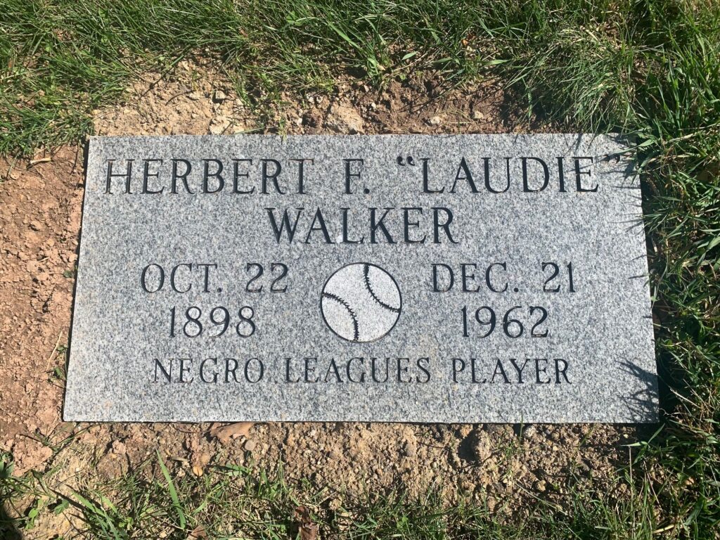 Photo of grave marker for Negro Leagues player Herbert Walker