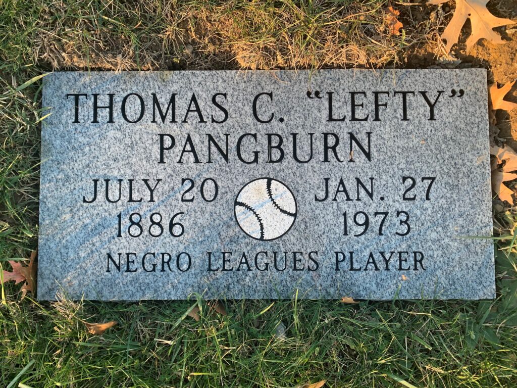 Photo of grave marker for Thomas Clarington "Lefty" "Honey" Pangburn