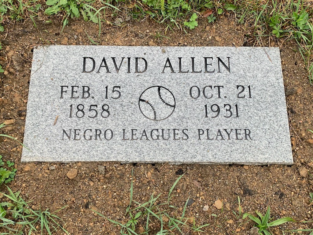 Photo of the grave marker for former Negro Leagues player David Allen