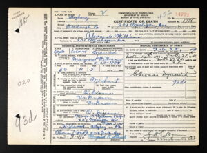 Alexander Williams death certificate