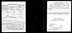 World War 1 draft card for Alexander Williams